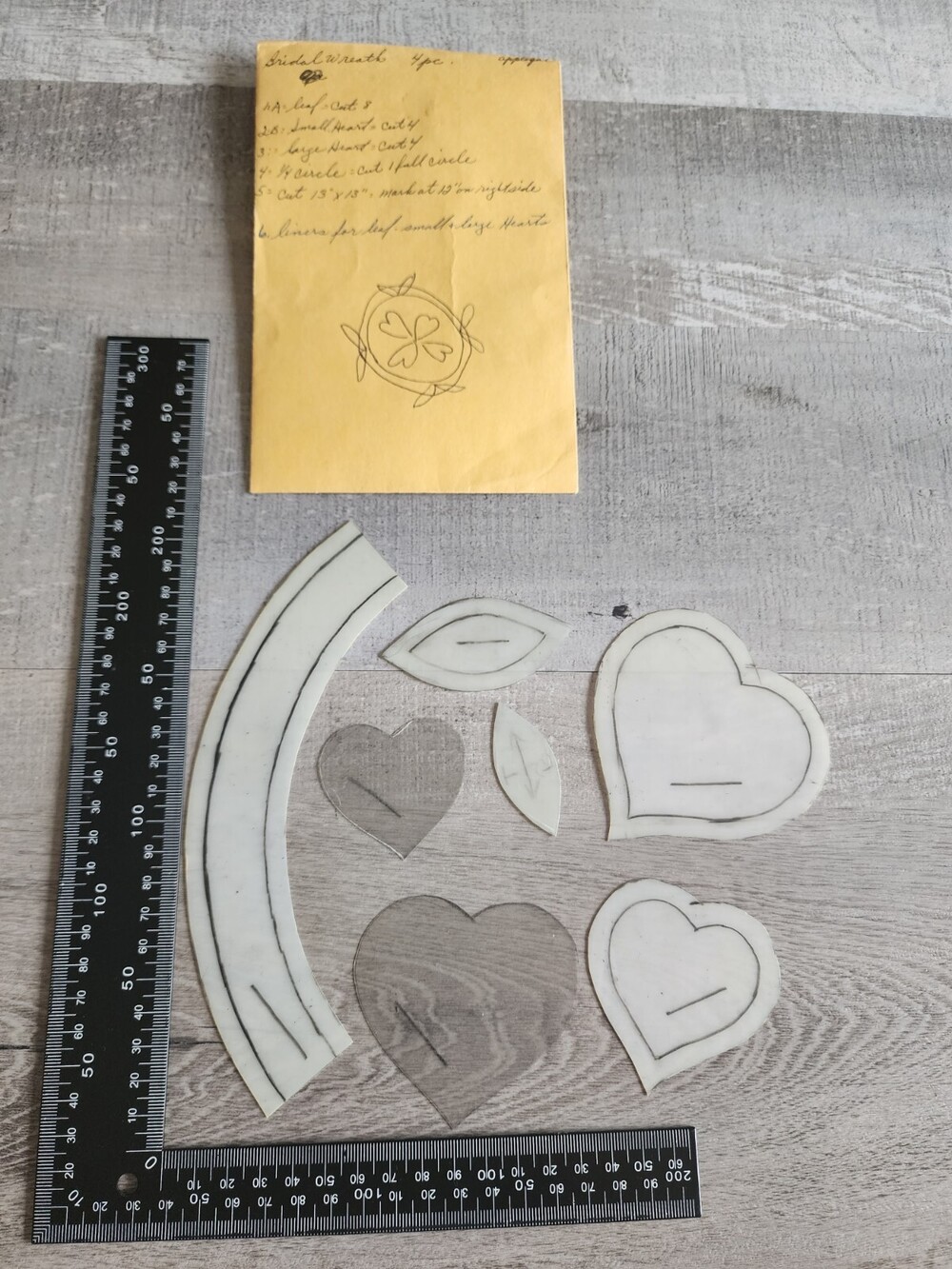 Quilting Templates - Bridal Wreath - 7 Pcs Plastic Transparent Patterns #50